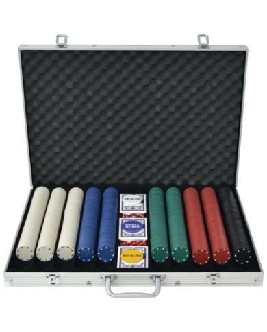 Jeu de poker avec 1000 jetons Aluminium | Mobilier & Déco