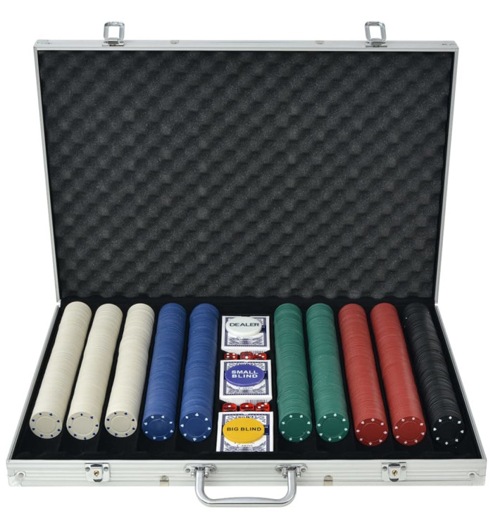 Jeu de poker avec 1000 jetons Aluminium | Mobilier & Déco