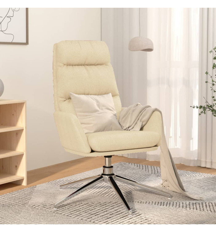 Chaise de relaxation Crème Tissu | Mobilier & Déco
