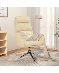 Chaise de relaxation Crème Tissu | Mobilier & Déco