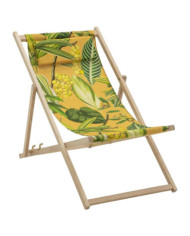 Madison Chaise de plage en bois La Grave 55x90x87 cm jaune | Mobilier & Déco
