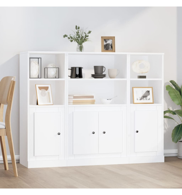Buffets 3 pcs blanc bois d'ingénierie | Mobilier & Déco