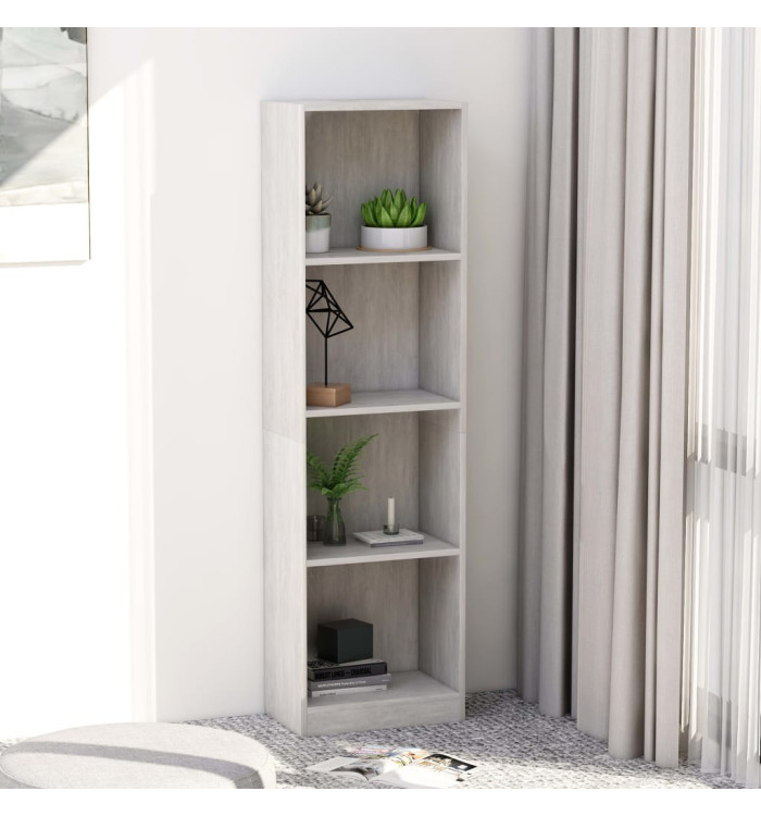 Bibliothèque à 4 niveaux Gris béton 40x24x142cm Bois ingénierie | Mobilier & Déco