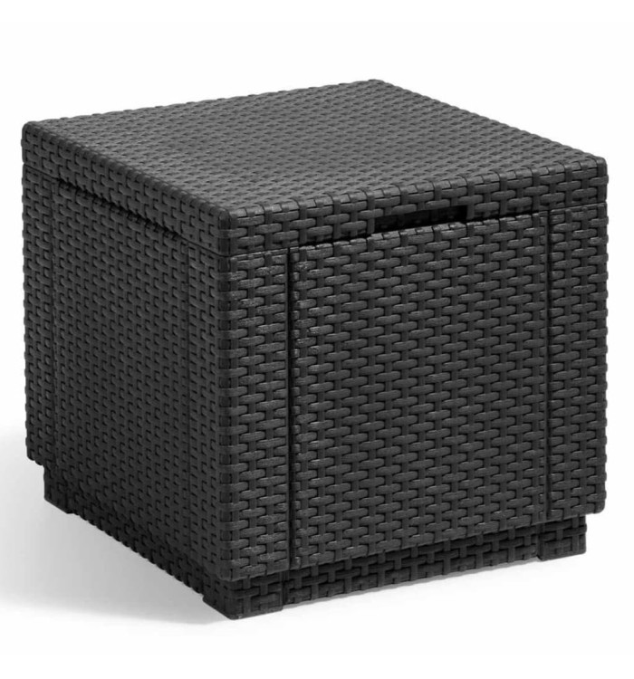 Keter Pouf de rangement Cube Graphite 213816 | Mobilier & Déco