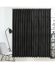 Rideau occultant avec crochets Velours Anthracite 290x245 cm | Mobilier & Déco
