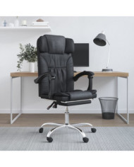 Fauteuil de massage inclinable de bureau Noir Similicuir | Mobilier & Déco