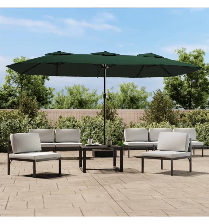 Parasol à double tête vert 449x245 cm | Mobilier & Déco