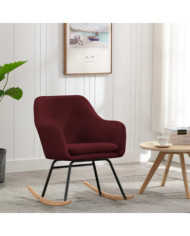 Chaise à bascule Rouge bordeaux Tissu | Mobilier & Déco