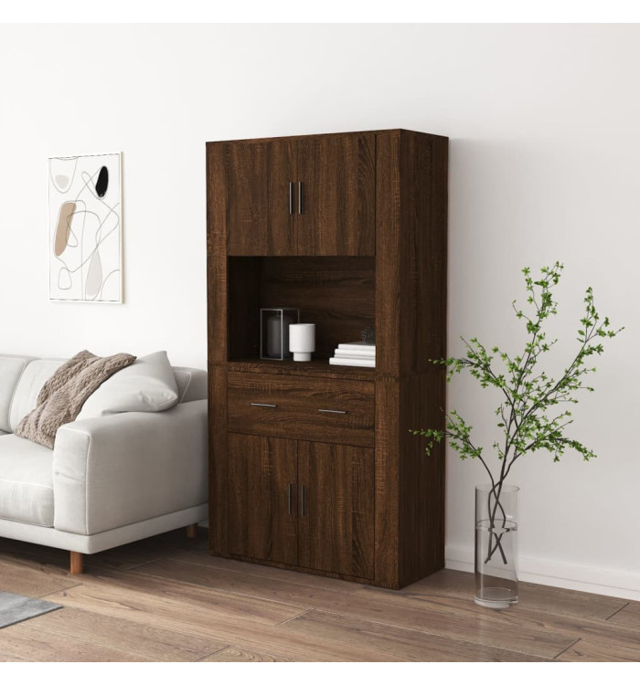 Buffet haut Chêne marron Bois d'ingénierie | Mobilier & Déco
