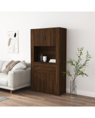 Buffet haut Chêne marron Bois d'ingénierie | Mobilier & Déco