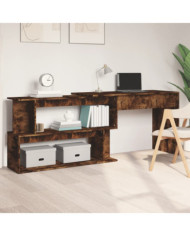 Bureau d'angle Chêne fumé 200x50x76 cm Bois d'ingénierie | Mobilier & Déco