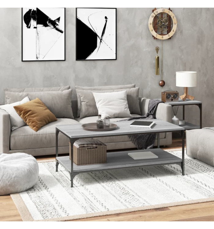 Table basse Sonoma gris 100x50x40 cm Bois d'ingénierie | Mobilier & Déco