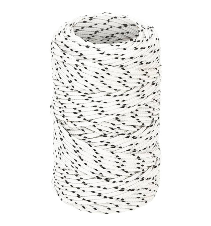 Corde de bateau tressé Blanc 2 mmx50 m Polyester | Mobilier & Déco