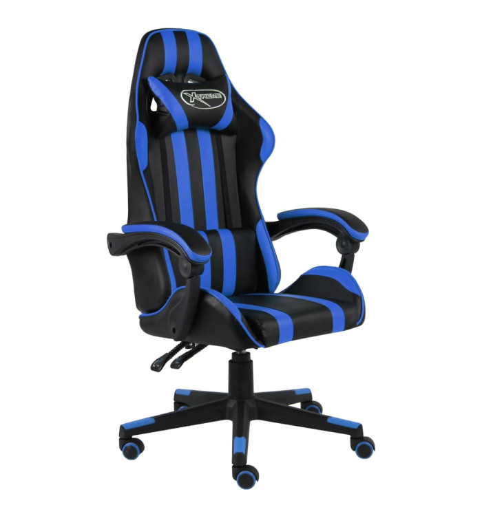 Fauteuil de jeux vidéo Noir et bleu Similicuir | Mobilier & Déco