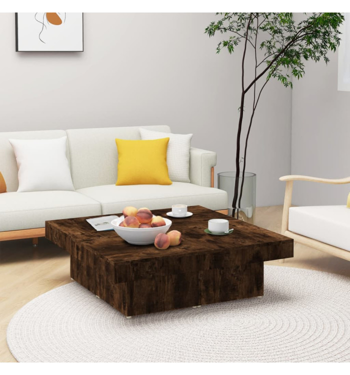 Table basse Chêne fumé 90x90x28 cm Bois d'ingénierie | Mobilier & Déco