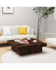 Table basse Chêne fumé 90x90x28 cm Bois d'ingénierie | Mobilier & Déco