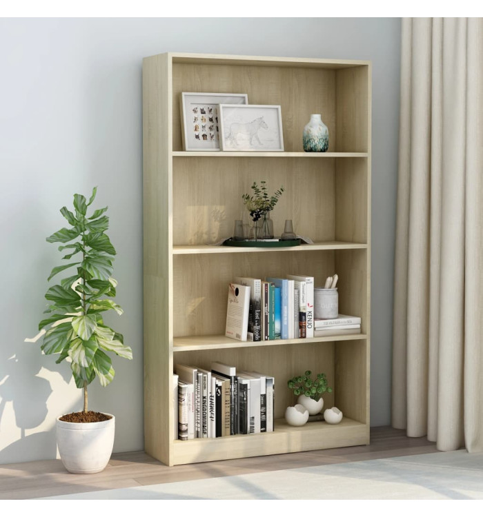 Bibliothèque à 4 niveaux Chêne sonoma Bois d’ingénierie | Mobilier & Déco