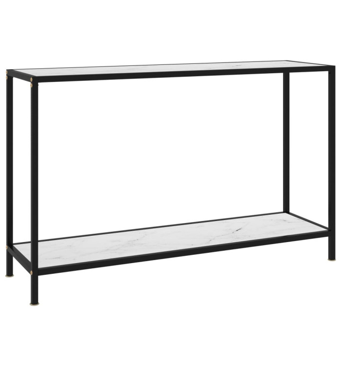 Table console Blanc 120x35x75 cm Verre trempé | Mobilier & Déco