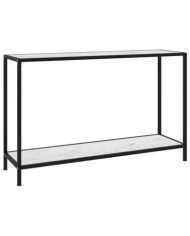 Table console Blanc 120x35x75 cm Verre trempé | Mobilier & Déco