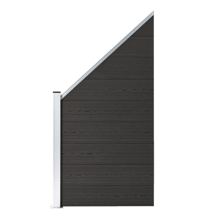 Panneau de clôture WPC 95x(105-180) cm Noir | Mobilier & Déco