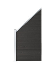Panneau de clôture WPC 95x(105-180) cm Noir | Mobilier & Déco
