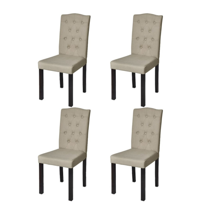 Chaises à manger lot de 4 poil de chameau tissu | Mobilier & Déco