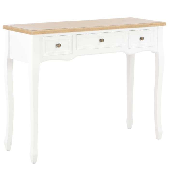 Table de console et coiffeuse avec 3 tiroirs Blanc | Mobilier & Déco