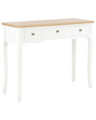 Table de console et coiffeuse avec 3 tiroirs Blanc | Mobilier & Déco
