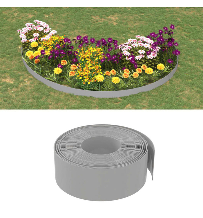 Bordures de jardin 5 pcs gris 10 m 20 cm polyéthylène | Mobilier & Déco