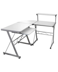 Bureau d'ordinateur d'angle Blanc 132x112x99 cm Bois ingénierie | Mobilier & Déco