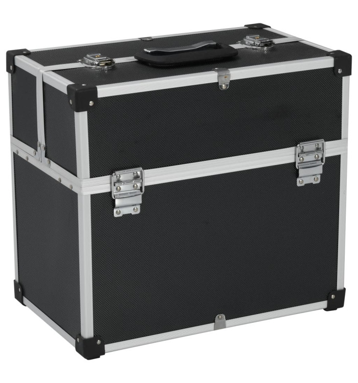 Boîte à outils 38x22,5x34 cm Noir Aluminium | Mobilier & Déco