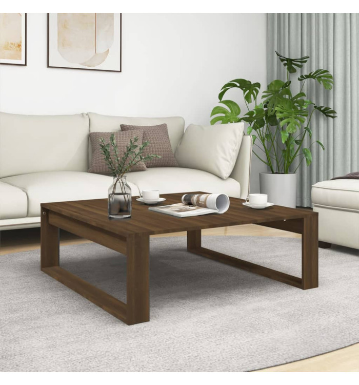 Table basse Chêne marron 100x100x35 cm Bois d'ingénierie | Mobilier & Déco
