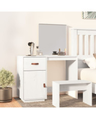 Coiffeuse Blanc 95x50x134 cm Bois de pin massif | Mobilier & Déco