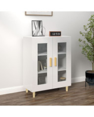 Buffet Blanc brillant 69,5x34x90 cm Bois d'ingénierie | Mobilier & Déco