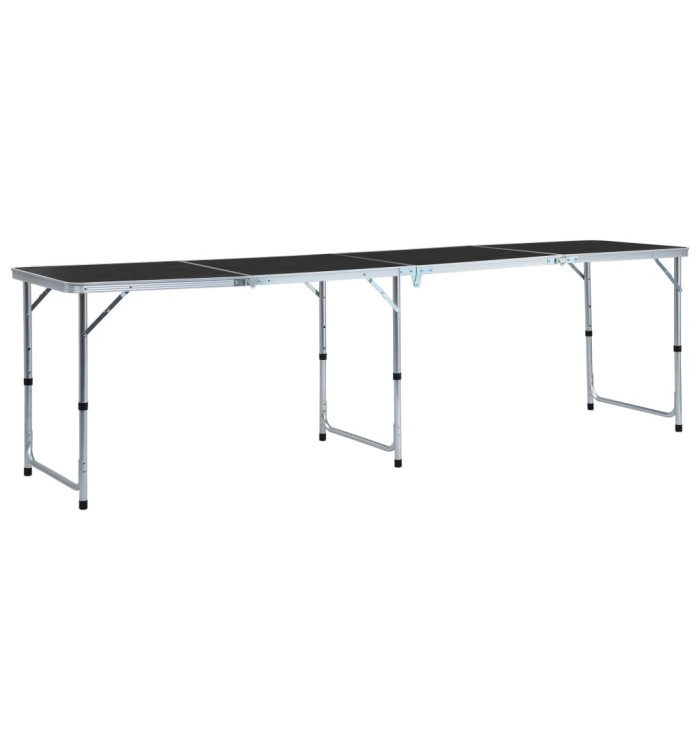 Table pliable de camping Gris Aluminium 240x60 cm | Mobilier & Déco