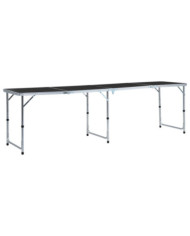 Table pliable de camping Gris Aluminium 240x60 cm | Mobilier & Déco