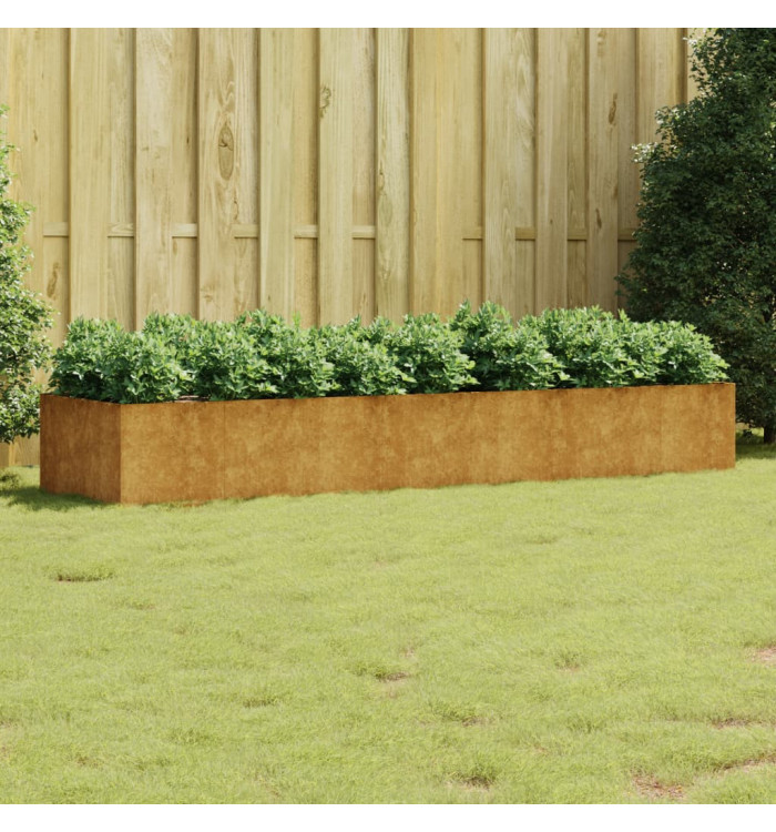 Lit surélevé de jardin 280x80x40 cm acier corten | Mobilier & Déco