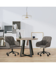 Chaises pivotantes à manger lot de 2 Gris foncé Velours | Mobilier & Déco