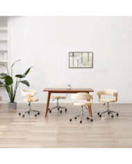 Chaises pivotantes à manger lot de 4 crème similicuir | Mobilier & Déco