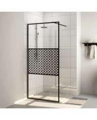 Paroi de douche avec verre ESG transparent 100x195 cm Noir | Mobilier & Déco