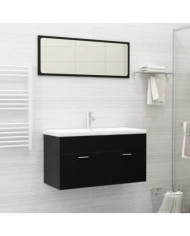 Ensemble de meubles de salle de bain Noir Aggloméré | Mobilier & Déco