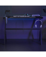 Bureau de jeu à LED en forme de Y noir 110x60x75 cm | Mobilier & Déco