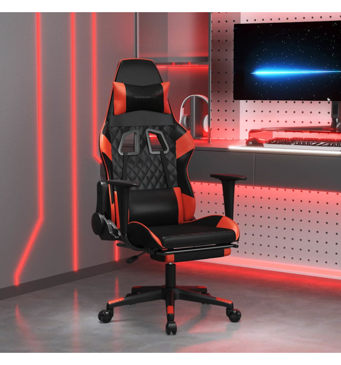 Chaise de jeu de massage avec repose-pied NoiretRouge Similicuir | Mobilier & Déco