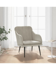 Fauteuil Gris clair 63x76x80 cm Velours | Mobilier & Déco
