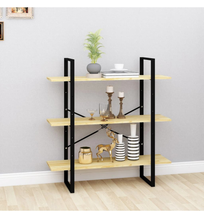 Bibliothèque à 3 niveaux 100x30x105 cm Bois de pin massif | Mobilier & Déco