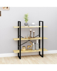 Bibliothèque à 3 niveaux 100x30x105 cm Bois de pin massif | Mobilier & Déco