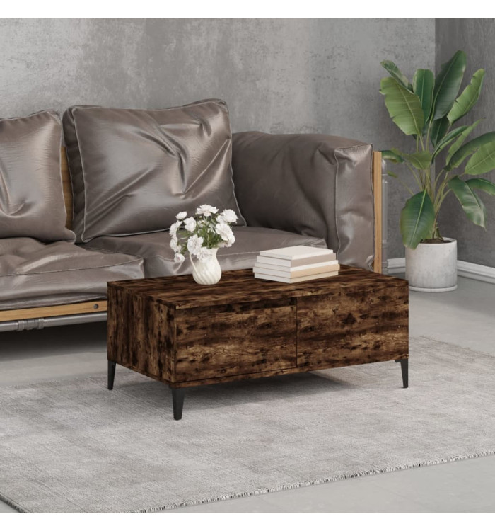 Table basse Chêne fumé 90x50x36,5 cm Bois d'ingénierie | Mobilier & Déco