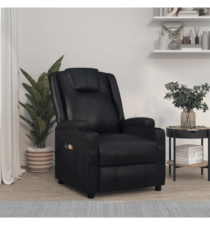 Fauteuil électrique de massage Noir Similicuir | Mobilier & Déco