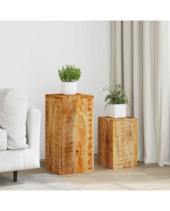 Supports pour plantes 2 pcs bois solide de manguier | Mobilier & Déco