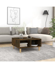 Table basse chêne fumé 60x60x30 cm bois d'ingénierie | Mobilier & Déco